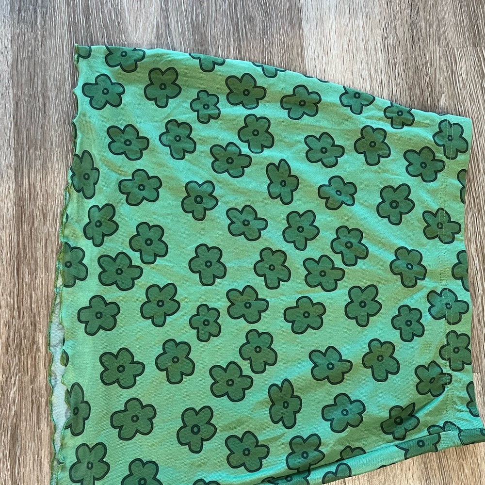 SHEIN green floral skirt